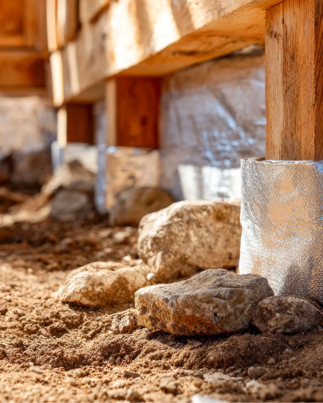 Isolation et fondations en cours de terrassement